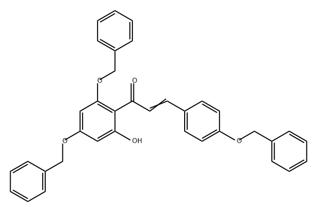 2-Propen-1-one, 1-[2-hydroxy-4,6-bis(phenylmethoxy)phenyl]-3-[4-(phenylmethoxy)phenyl]- Struktur