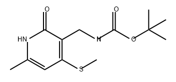 Carbamic acid, N-[[1,2-dihydro-6-methyl-4-(methylthio)-2-oxo-3-pyridinyl]methyl]-, 1,1-dimethylethyl ester Struktur