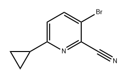 2-Pyridinecarbonitrile, 3-bromo-6-cyclopropyl- Struktur