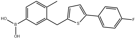 B-[3-[[5-(4-Fluorophenyl)-2-thienyl]methyl]-4-methylphenyl]boronic acid Struktur