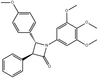 2-Azetidinone, 4-(4-methoxyphenyl)-3-phenyl-1-(3,4,5-trimethoxyphenyl)-, (3S,4R)- Struktur