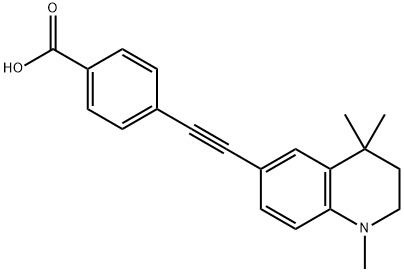 Benzoic acid, 4-[2-(1,2,3,4-tetrahydro-1,4,4-trimethyl-6-quinolinyl)ethynyl]- Struktur