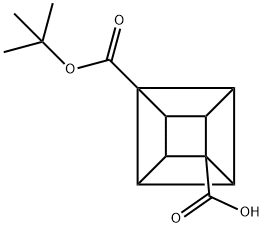 Pentacyclo[4.2.0.02,5.03,8.04,7]octane-1,4-dicarboxylic acid, 1-(1,1-dimethylethyl) ester Struktur