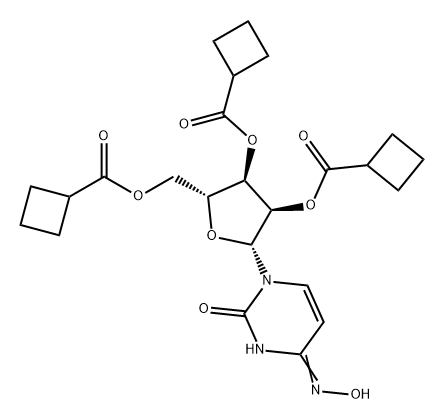 Uridine, 4-oxime, 2',3',5'-tricyclobutanecarboxylate Struktur