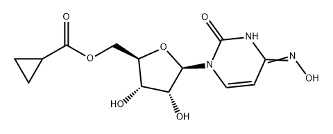 Uridine, 4-oxime, 5'-cyclopropanecarboxylate Struktur