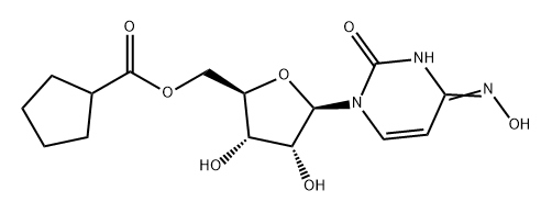 Uridine, 4-oxime, 5'-cyclopentanecarboxylate Struktur