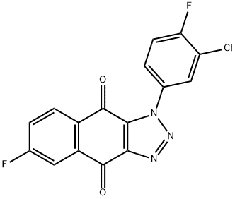 1H-Naphtho[2,3-d]-1,2,3-triazole-4,9-dione, 1-(3-chloro-4-fluorophenyl)-6-fluoro- Struktur