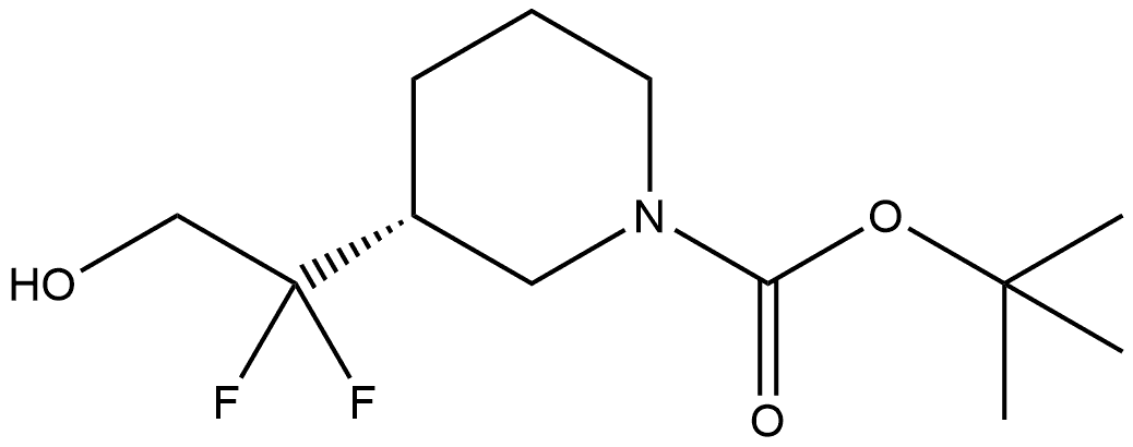 1,1-Dimethylethyl (3R)-3-(1,1-difluoro-2-hydroxyethyl)-1-piperidinecarboxylate Struktur