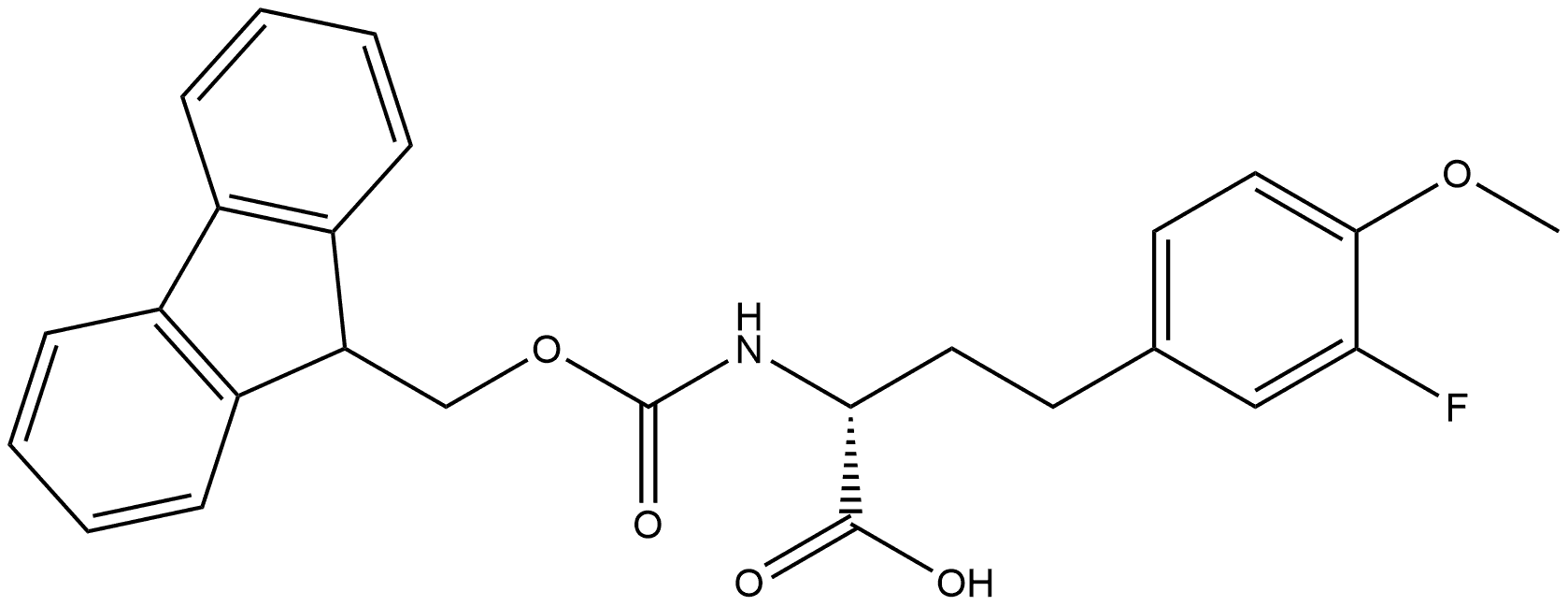 (R)-2-((((9H-fluoren-9-yl)methoxy)carbonyl)amino)-4-(3-fluoro-4-methoxyphenyl)butanoic acid Struktur