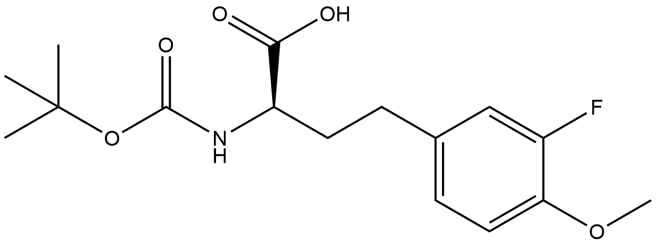 (R)-2-((tert-butoxycarbonyl)amino)-4-(3-fluoro-4-methoxyphenyl)butanoic acid Struktur