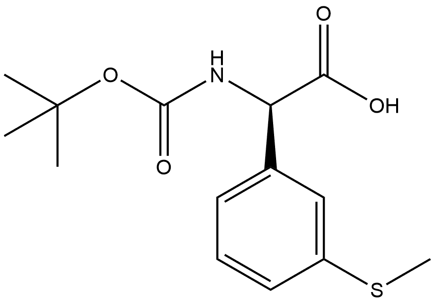 (R)-2-((tert-butoxycarbonyl)amino)-2-(3-(methylthio)phenyl)acetic acid Struktur