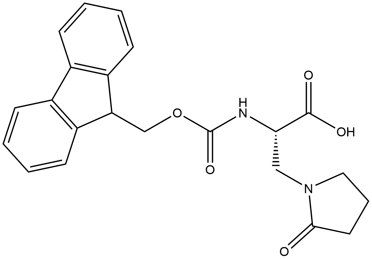 (2S)-2-({[(9H-fluoren-9-yl)methoxy]carbonyl}amino)-3-(2-oxopyrrolidin-1-yl)propanoic acid Struktur