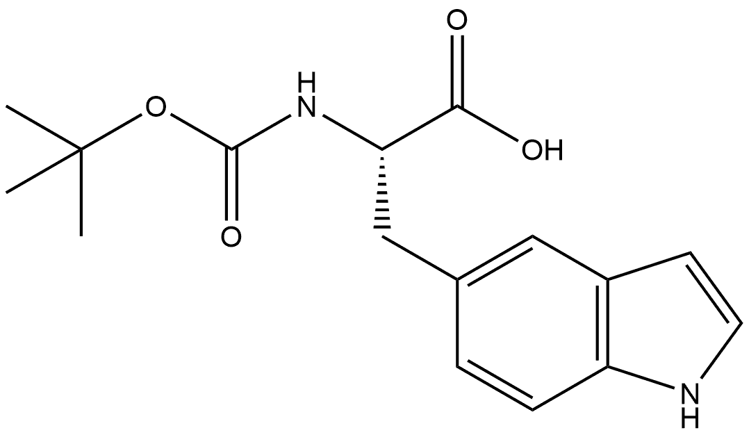 1H-Indole-5-propanoic acid, α-[[(1,1-dimethylethoxy)carbonyl]amino]-, (αS)- Struktur