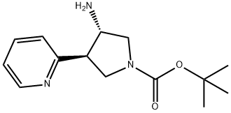 1,1-Dimethylethyl (3S,4R)-3-amino-4-(2-pyridinyl)-1-pyrrolidinecarboxylate Struktur