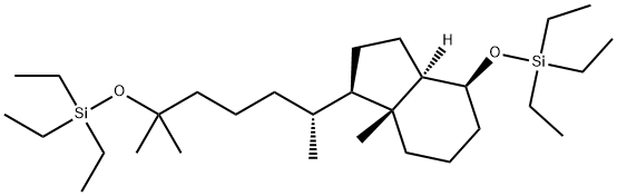 1H-Indene, 1-[(1R)-1,5-dimethyl-5-[(triethylsilyl)oxy]hexyl]octahydro-7a-methyl-4-[(triethylsilyl)oxy]-, (1R,3aR,4S,7aR)- Struktur