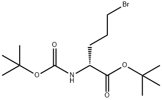 D-Norvaline, 5-bromo-N-[(1,1-dimethylethoxy)carbonyl]-, 1,1-dimethylethyl ester Struktur