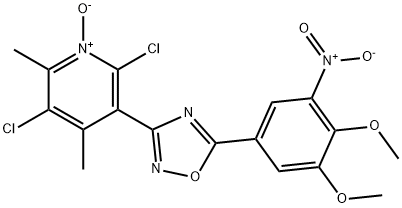 Pyridine, 2,5-dichloro-3-[5-(3,4-dimethoxy-5-nitrophenyl)-1,2,4-oxadiazol-3-yl]-4,6-dimethyl-, 1-oxide Struktur