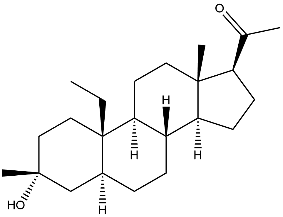 (3α,5α)-10-Ethyl-3-hydroxy-3-methyl-19-norpregnan-20-one Struktur