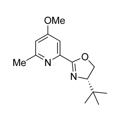 Pyridine, 2-[(4S)-4-(1,1-dimethylethyl)-4,5-dihydro-2-oxazolyl]-4-methoxy-6-methyl- Struktur