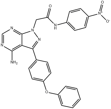 1H-Pyrazolo[3,4-d]pyrimidine-1-acetamide, 4-amino-N-(4-nitrophenyl)-3-(4-phenoxyphenyl)- Struktur