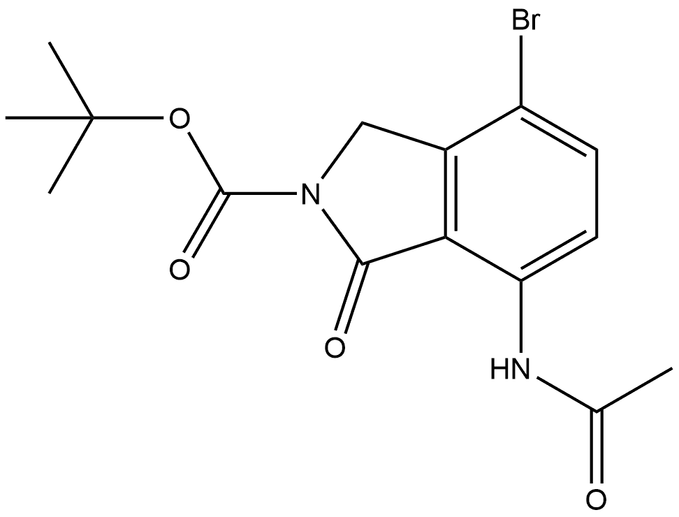 Tert-butyl 7-acetamido-4-bromo-1-oxoisoindoline-2-carboxylate Struktur