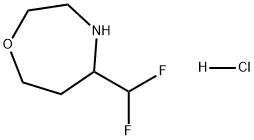 1,4-Oxazepine, 5-(difluoromethyl)hexahydro-, hydrochloride (1:1) Struktur