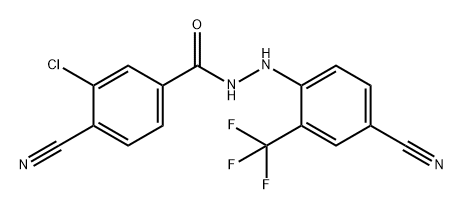 Benzoic acid, 3-chloro-4-cyano-, 2-[4-cyano-2-(trifluoromethyl)phenyl]hydrazide Struktur