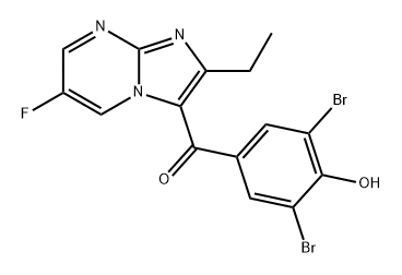 Methanone, (3,5-dibromo-4-hydroxyphenyl)(2-ethyl-6-fluoroimidazo[1,2-a]pyrimidin-3-yl)- Struktur