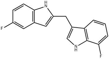 1H-Indole, 5-fluoro-2-[(7-fluoro-1H-indol-3-yl)methyl]- Struktur