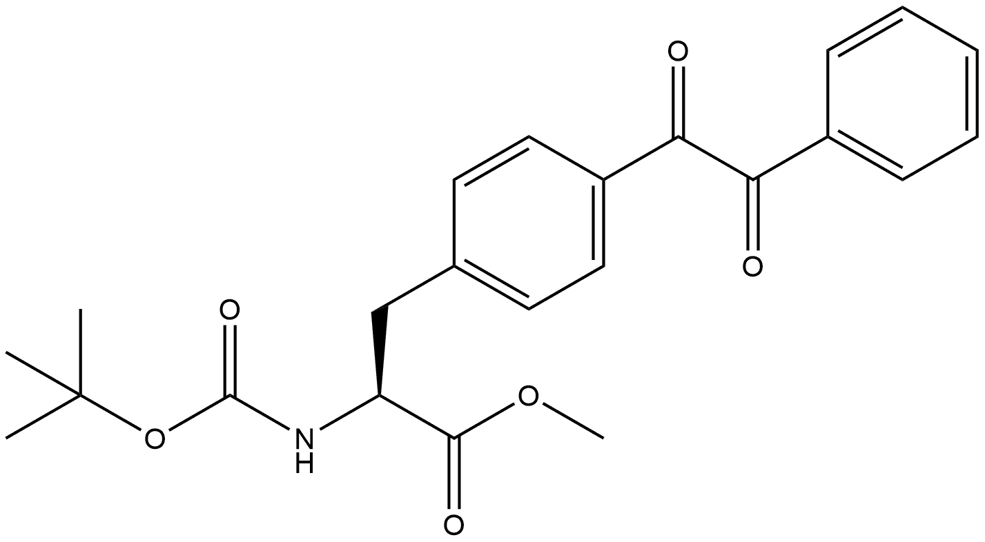 methyl (S)-2-((tert-butoxycarbonyl)amino)-3-(4-(2-oxo-2-phenylacetyl)phenyl)propanoate Struktur