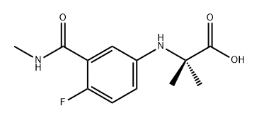 Alanine, N-[4-fluoro-3-[(methylamino)carbonyl]phenyl]-2-methyl- Struktur