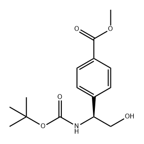 Benzoic acid, 4-[(1S)-1-[[(1,1-dimethylethoxy)carbonyl]amino]-2-hydroxyethyl]-, methyl ester Struktur