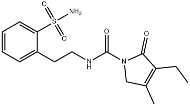 1H-Pyrrole-1-carboxamide, N-[2-[2-(aminosulfonyl)phenyl]ethyl]-3-ethyl-2,5-dihydro-4-methyl-2-oxo- Struktur