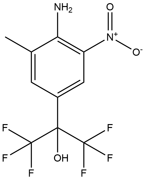 2-(4-Amino-3-methyl-5-nitrophenyl)-1,1,1,3,3,3-hexafluoropropan-2-ol Struktur