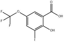 2-Hydroxy-3-iodo-5-(trifluoromethoxy)benzoic acid Struktur