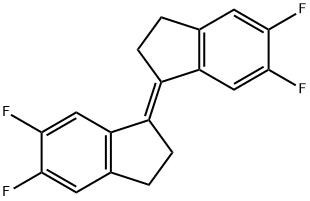 1H-Indene, 1-(5,6-difluoro-2,3-dihydro-1H-inden-1-ylidene)-5,6-difluoro-2,3-dihydro-, (1E)- Struktur