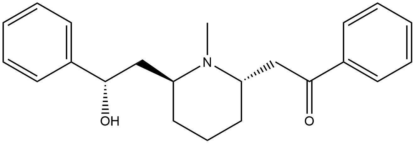 2-[(2S,6S)-6-[(2S)-2-Hydroxy-2-phenylethyl]-1-methyl-2-piperidinyl]-1-phenylethanone Struktur