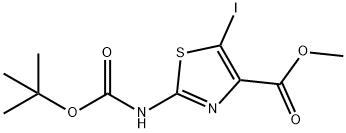 Methyl 2-{[(tert-butoxy)carbonyl]amino}-5-iodo-1,3-thiazole-4-carboxylate Struktur