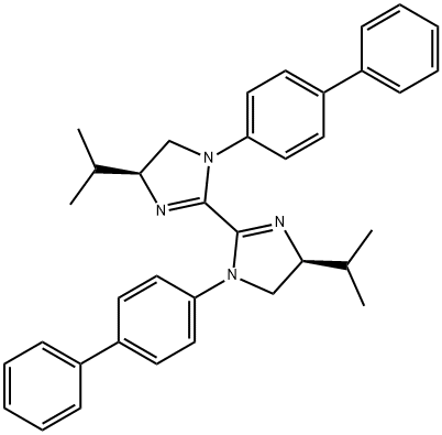 2,2'-Bi-1H-imidazole, 1,1'-bis([1,1'-biphenyl]-4-yl)-4,4',5,5'-tetrahydro-4,4'-bis(1-methylethyl)-, (4S,4'S)- Struktur