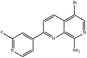 5-Bromo-2-(2-fluoro-4-pyridinyl)-1,7-naphthyridin-8-amine Struktur