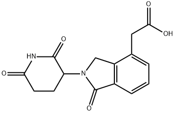 1H-Isoindole-4-acetic acid, 2-(2,6-dioxo-3-piperidinyl)-2,3-dihydro-1-oxo- Struktur