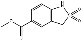 2,1-Benzisothiazole-5-carboxylic acid, 1,3-dihydro-, methyl ester, 2,2-dioxide Struktur