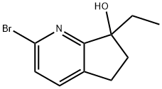 5H-Cyclopenta[b]pyridin-7-ol, 2-bromo-7-ethyl-6,7-dihydro- Struktur