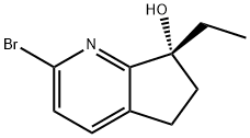 5H-Cyclopenta[b]pyridin-7-ol, 2-bromo-7-ethyl-6,7-dihydro-, (7R)- Struktur