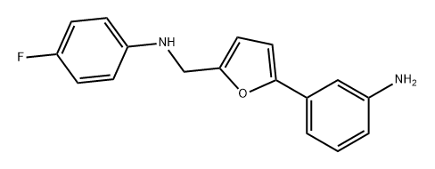 2-Furanmethanamine, 5-(3-aminophenyl)-N-(4-fluorophenyl)- Struktur