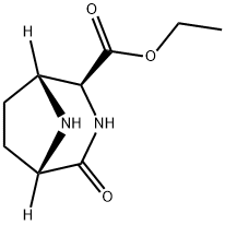 3,8-Diazabicyclo[3.2.1]octane-2-carboxylic acid, 4-oxo-, ethyl ester, (1R,2S,5S)- Struktur