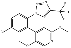 4-(5-chloro-2-(4-(trifluoromethyl)-1H-1,2,3-triazol-1-yl)phenyl)-2,5-dimethoxypyridine Struktur