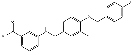 Benzoic acid, 3-[[[4-[(4-fluorophenyl)methoxy]-3-methylphenyl]methyl]amino]- Struktur