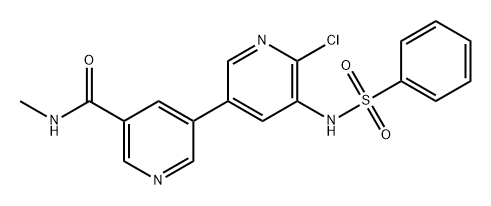 [3,3'-Bipyridine]-5-carboxamide, 6'-chloro-N-methyl-5'-[(phenylsulfonyl)amino]- Struktur