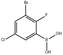 3-Bromo-5-chloro-2-fluorophenylboronic acid Struktur